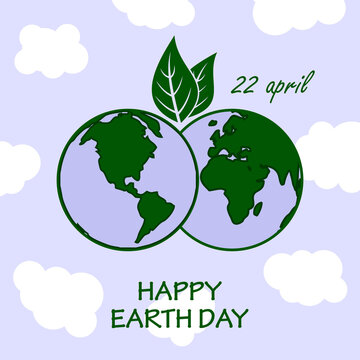 Earth Day poster, banner or greeting card. Vector illustration.
