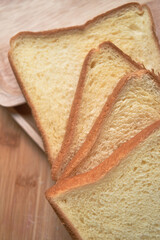 The slices of the homemade bread