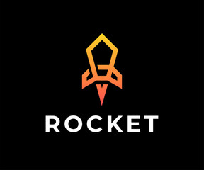 Fototapeta premium Rocket logo design vector template