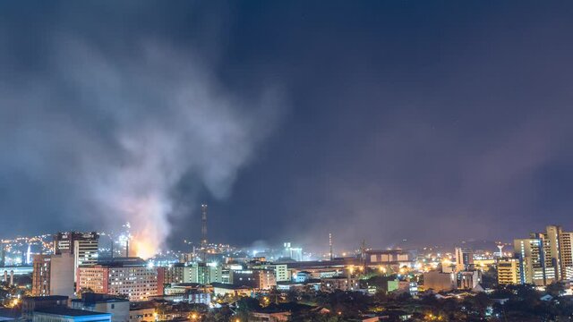 Day to night timelapse in Volta Redonda , Brazil