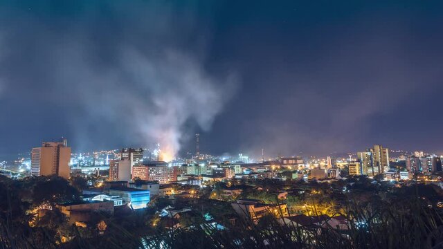 Day to night panorama timelapse in Volta Redonda , Brazil