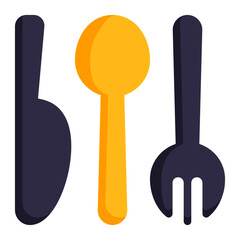 Cutlery icon with outline style and pixel perfect base. Suitable for website design, logo, app and UI.