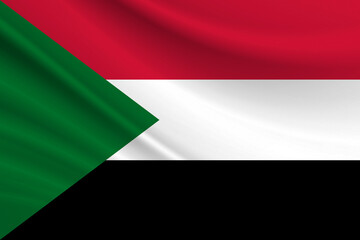 Flag of Sudan. Fabric texture of the flag of Sudan