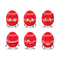 Cartoon character of red easter egg with smile expression
