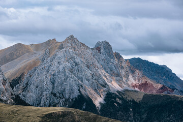 Aerial photography of basaltic mountains and clouds along the Yunnan-Tibet route