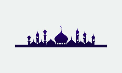 Vector illustration of a Muslim Mosque Silhouette. ramadan eid mubarak	