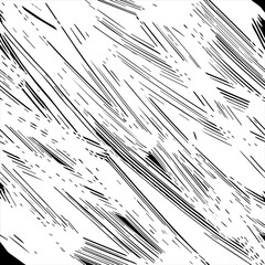 Obraz premium Black paint brush strokes vector seamless pattern. Hand drawn curved and wavy lines with grunge circles. brush scribbles decorative texture. Messy doodles, bold curvy lines illustration.