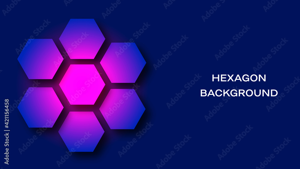 Aufkleber abstract background with hexagon .