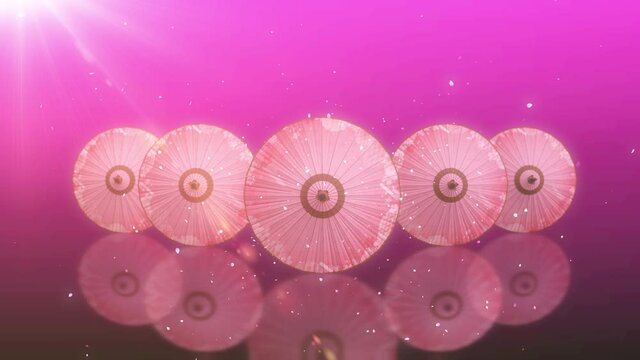 Japanese Chinese umbrella parasol  loop animation