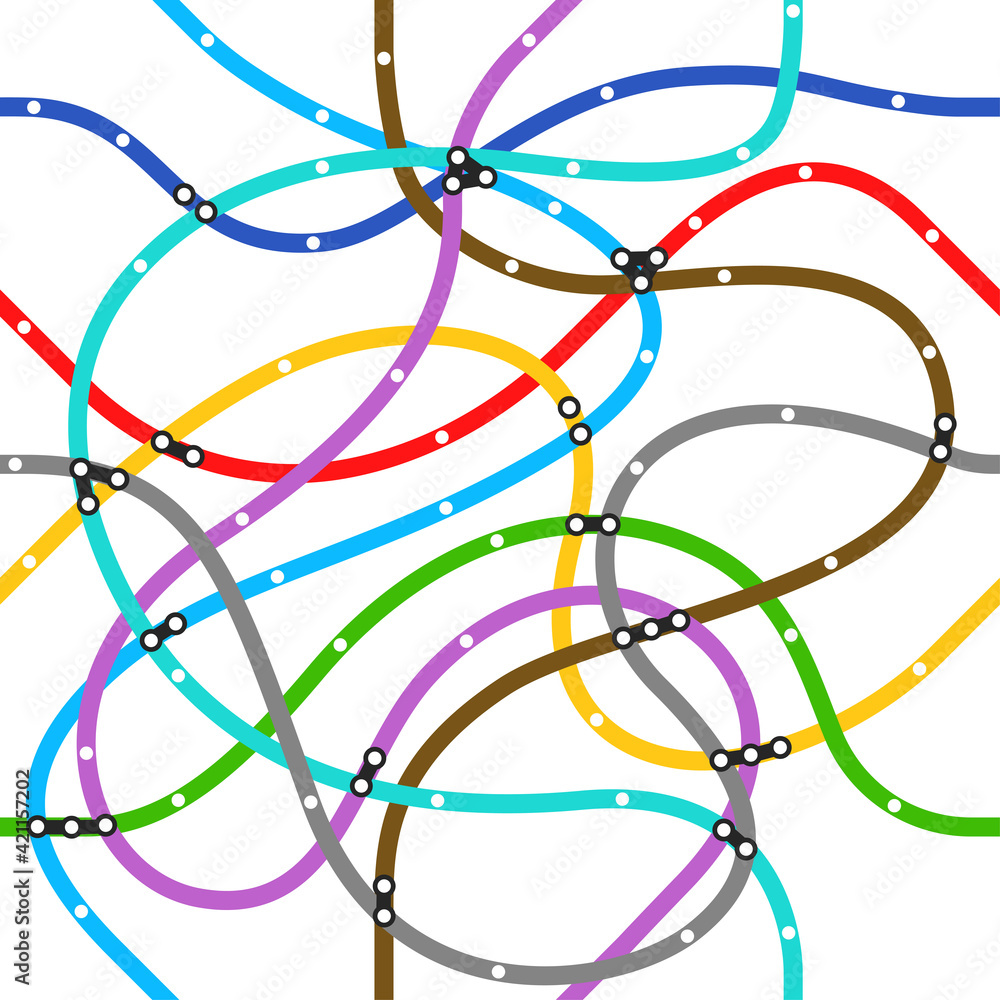 Aufkleber Abstract color metro scheme. Seamless vector pattern
