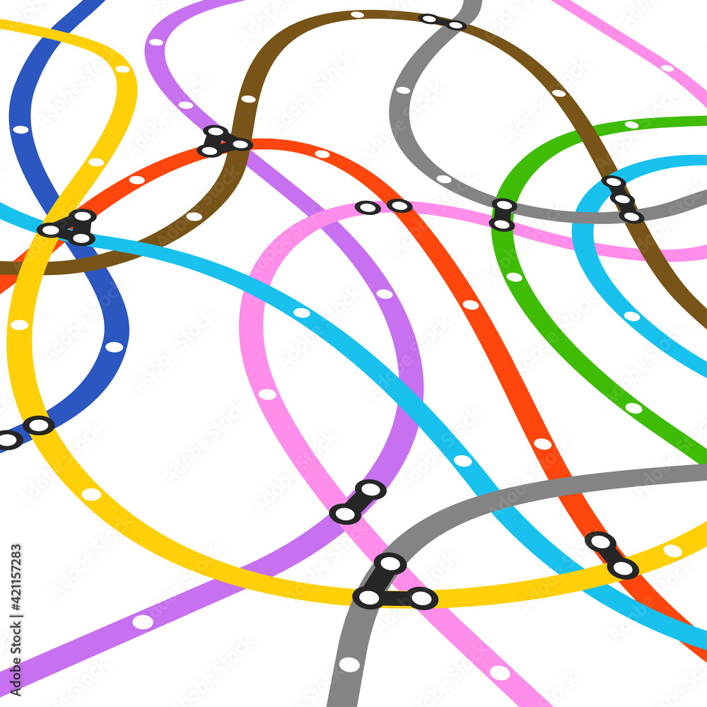 Poster Abstract color metro scheme in perspective