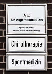 Sportmedizin Chirotherapie Praxisschild