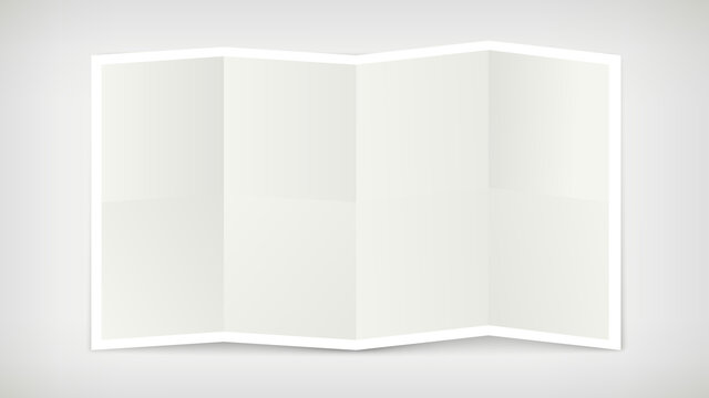 Folded map isolated with shadow. Template for a content
