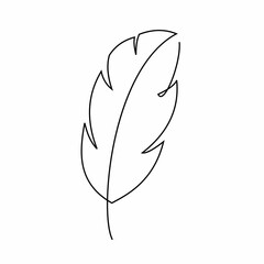 Vector illustration of leaf drawn into one continuous line. Contour drawing. Minimalism art. Modern decor.