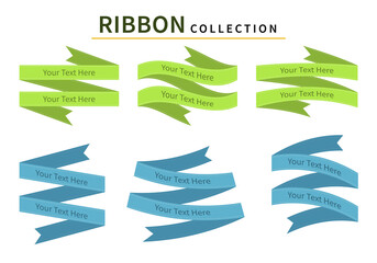 Blue and Green Label Ribbon vector abstract design banner
