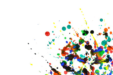Watercolor textures splashes and streaks on white background,Multicolor,Abstract color,Abstract Textures  