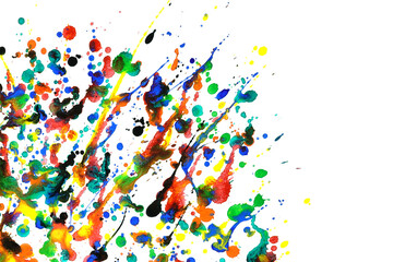 Watercolor textures splashes and streaks on white background,Multicolor,Abstract color,Abstract Textures