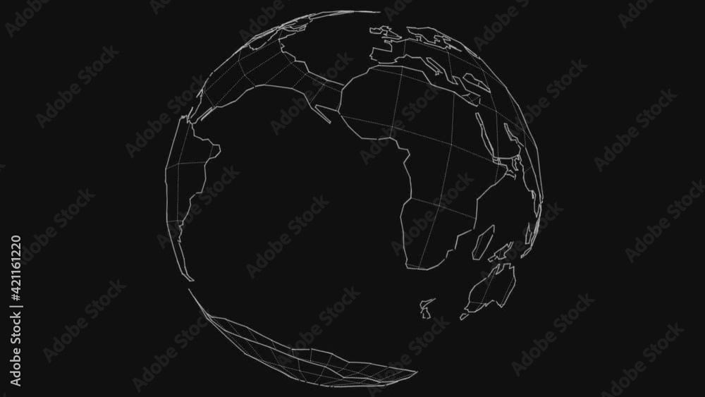 Poster digital earth in two dimensions. 2d rendering of the earth in dark tone.