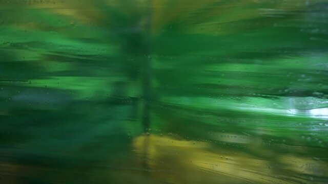 Car wash close brush action in 4k