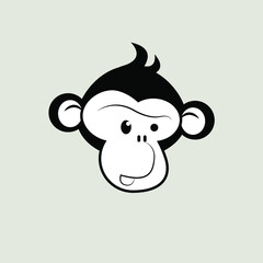 Cute little monkey icon  logo symbol vector illustration.