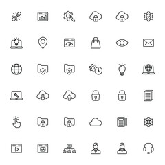 Computing icons set vector graphic illustration