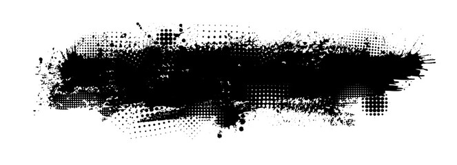 Black blot with splashes. Vector illustration © Мария Неноглядова