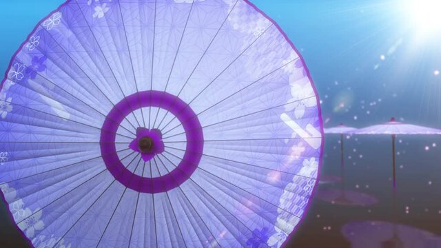 Japanese Chinese umbrella parasol  loop animation