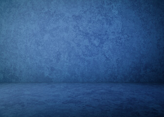 blue concrete interior