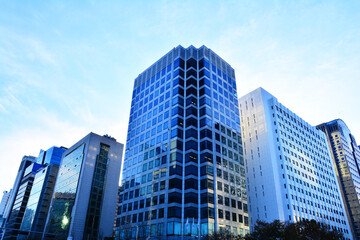 Plakat 대도시의 대기업, 은행 ,증권,글로벌회사의 빌딩가