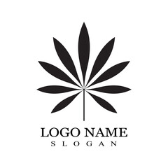 Cannabis marijuana hemp leaf logo and symbol