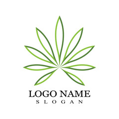 Cannabis marijuana hemp leaf logo and symbol