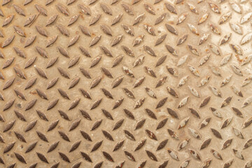 Metal sheet old foot pad with rust