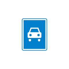 Motor vehicles only mandatory sign flat icon