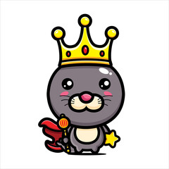 cartoon cute seal vector design to be the king of the seals