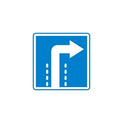 Turn right Traffic Sign flat icon