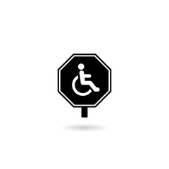 Disabled sign icon with shadow