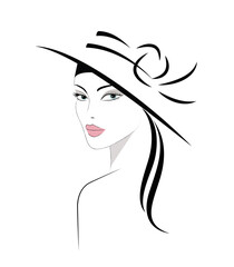 Logo of the woman in hat with long hair