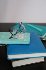 Glasses on a notebook