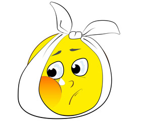 Art & Illustration. Toothache. Concept of prevention and treatment of teeth.