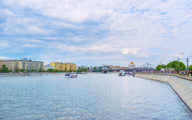 Walk in Moscow during spring holidays