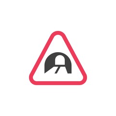 Tunnel road sign flat icon