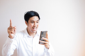 Fototapeta premium Asian man portrait confident teen studen lifestyle people For business insurance, salesman, finance, lifestyle and businessman portrait people communication image