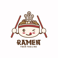 Japanese food ramen mascot template