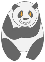 悪だくみして目が光るパンダ