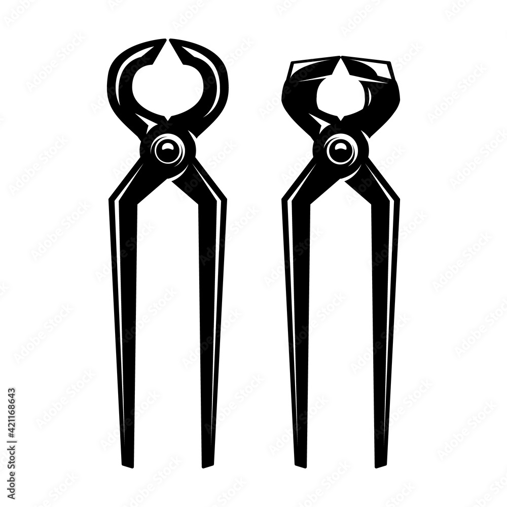 Wall mural illustration of blacksmith pliers. design element for logo, label, sign, emblem, poster. vector illu