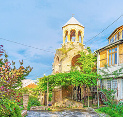 The old bell tower of Upper Bethlehem Church in Tbilisi, Georgia