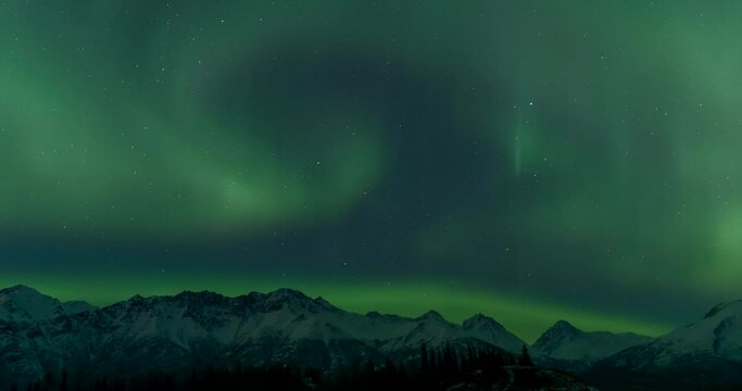 4K Aurora in Alaska with Northern Lights AK