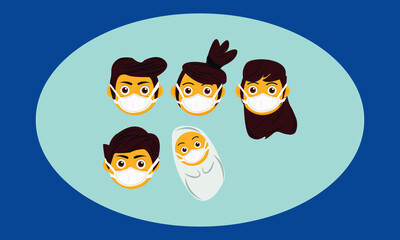 New normal healthy anti corona family