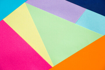 Colorful paper background, paper board and geometric figures, pastel color