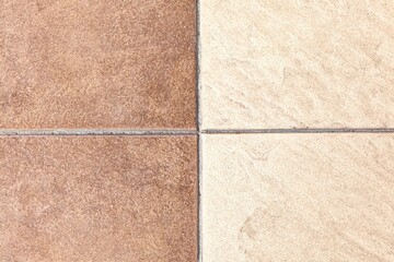 Fototapeta premium Outdoor brown block stone floor pattern and background seamless